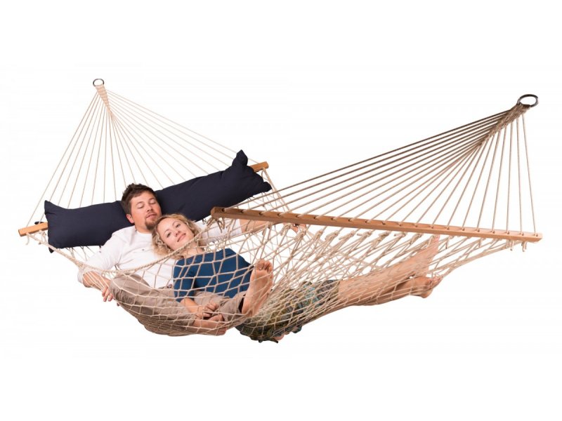 KingSize California  Λευκή με πλέξη και Ξύλο Spread Bar μπλε