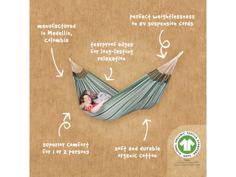 Αιώρα Organic Cotton Διπλή  Modesta  Agave Green