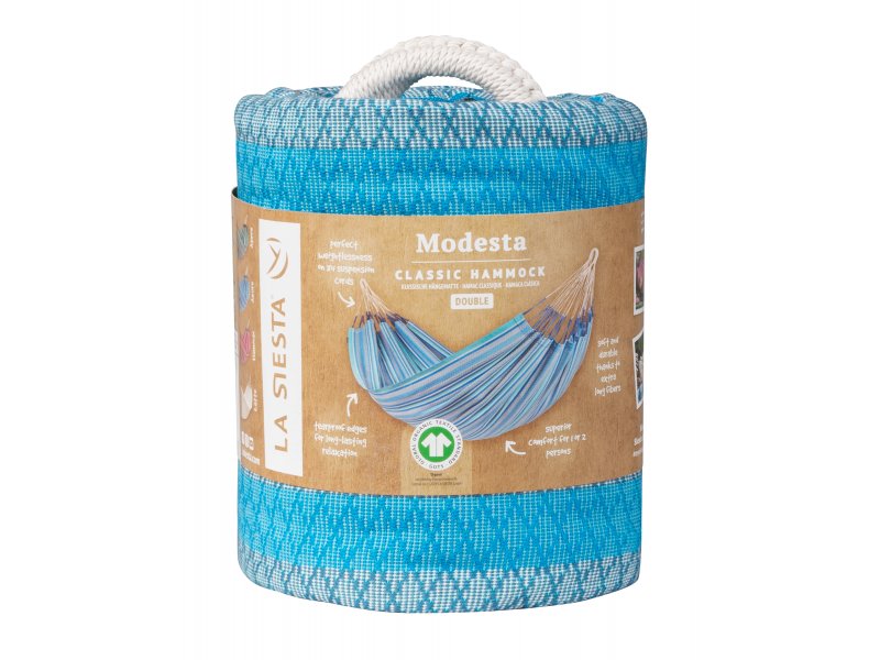 Αιώρα La Siesta Organic Cotton Διπλή  Modesta  Azure Blue συσκευασία
