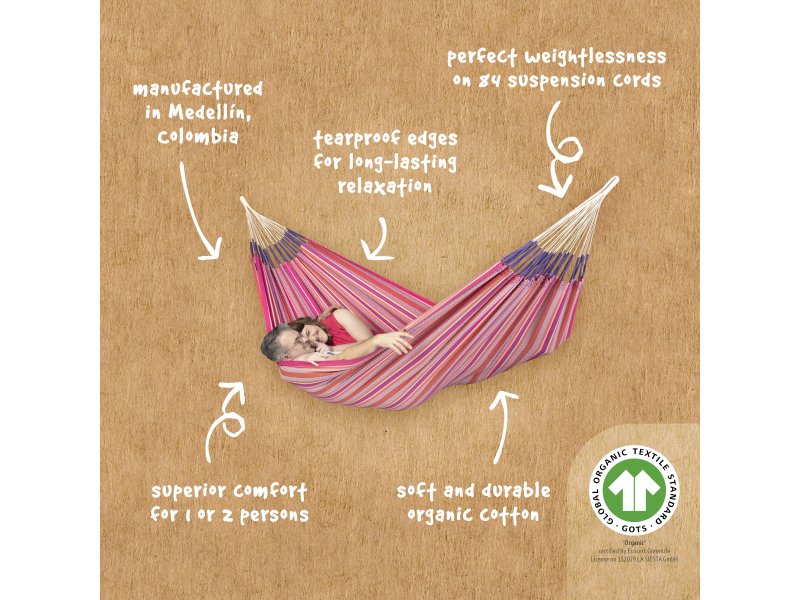 κλασικη αιώρα δυο ατόμων κολομβία La Siesta Modesta Flamingo