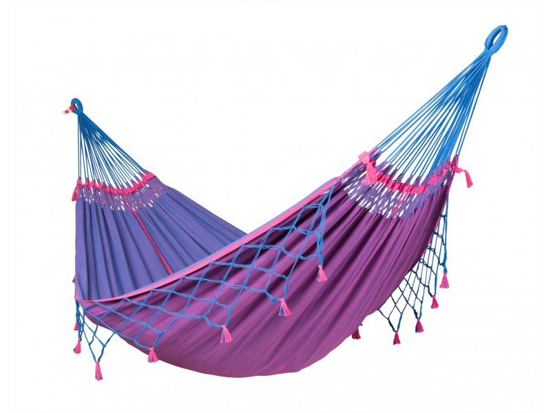 Αιώρα από Βραζιλία Διπλή με κρόσια Μωβ Μπλε