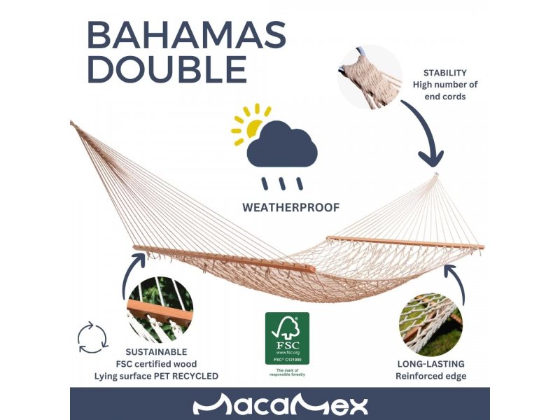 MacaMex Bahamas Διπλή Spreader Bar Ecru αδιάβροχη
