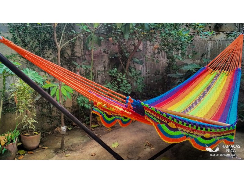 Πολύχρωμη αιώρα Νικαράγουα Kροσια Χειροποιητη Πλεκτή 