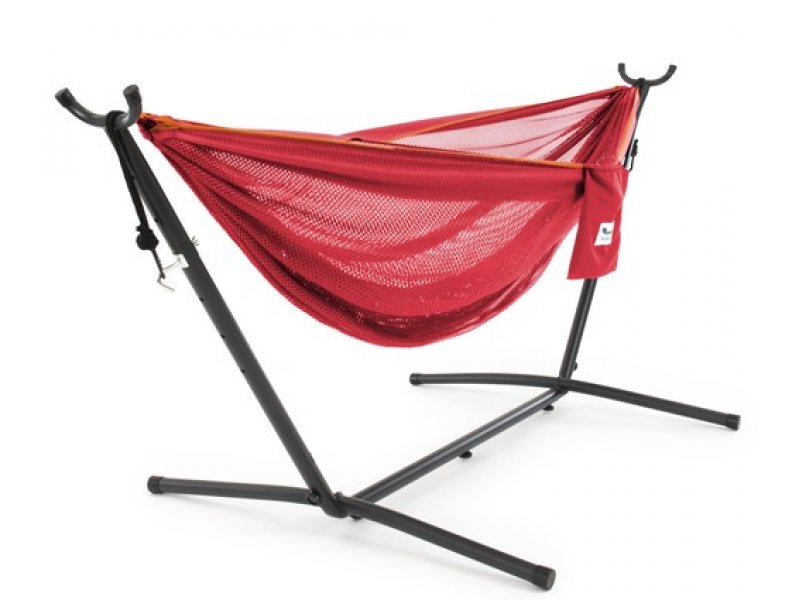 αιώρα αλεξιπτωτο Mesh κοκκινο πορτοκαλι με μεταλλικη Βαση 