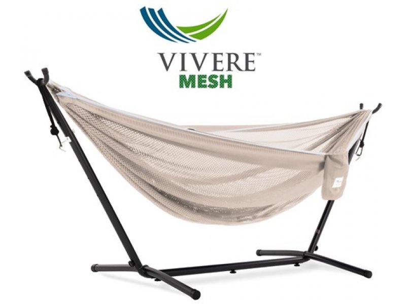 αιώρα αλεξιπτωτο τυπου Mesh πλεκτή με μεταλλικη βαση σετ Vivere 